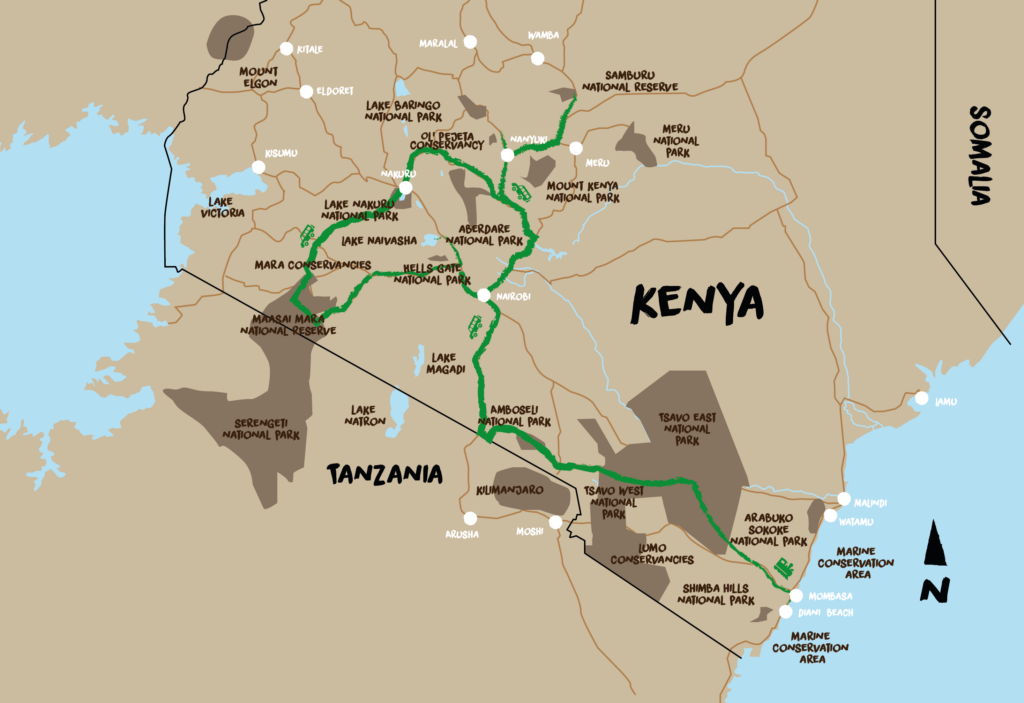 Kart over Kenya
