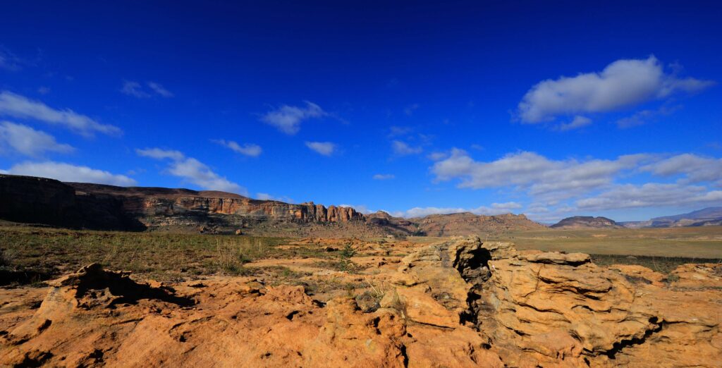 Gyllen landskap i Golden Gate Highlands nasjonalpark