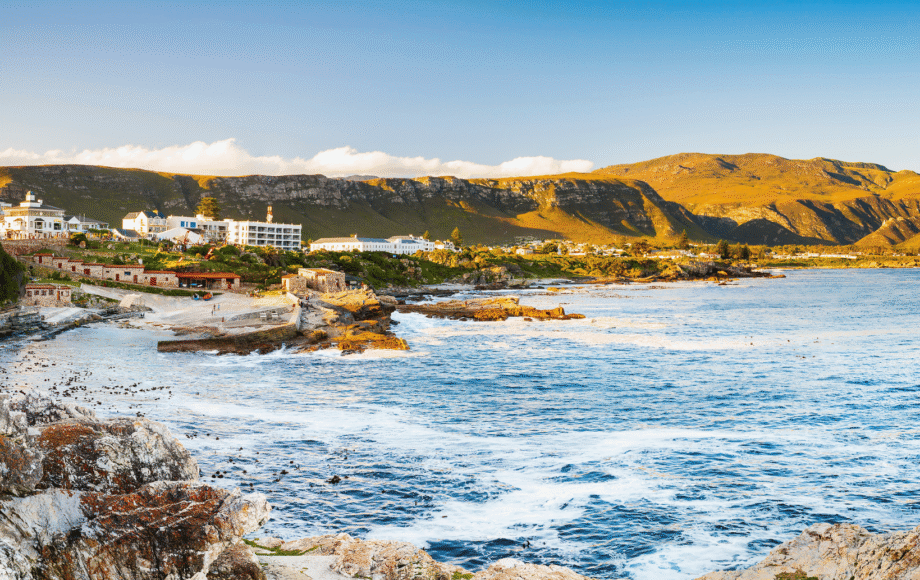 Kystlandskap i Hermanus, Sør-Afrika