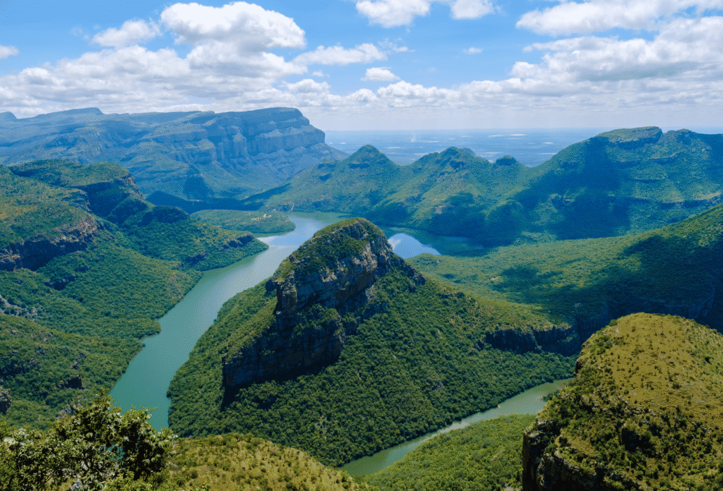 Kruger nasjonalpark i Sør-Afrika sett fra luften