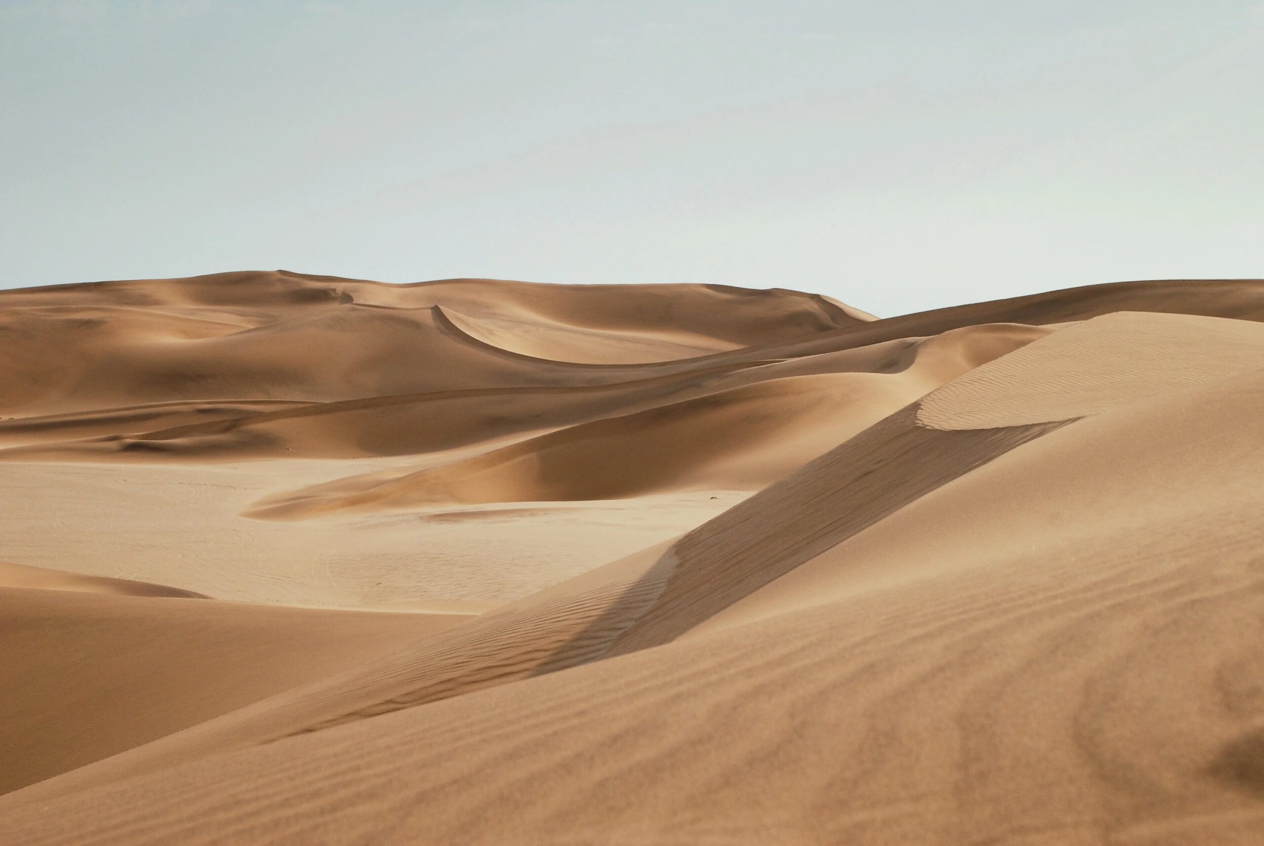 Bølgende sanddyner i Namib-ørkenen i Namibia